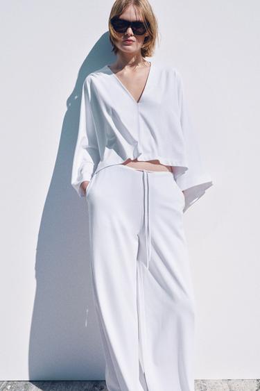 HEAVY COTTON CAPE VOLUME TOP - White by Zara - Image 0