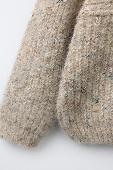 PULL EN TRICOT AVEC LAINE - Beige chiné de Zara - Image 3