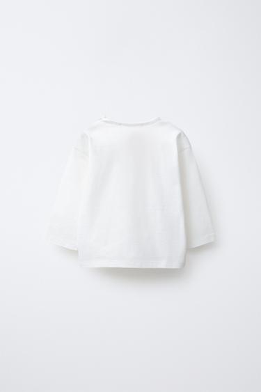 ЛОНГСЛІВ З АПЛІКАЦІЄЮ ЗІ ЗВІРЯТ І МАХРОВИМИ ВЕДМЕДИКАМИ - Сірувато-білий Zara