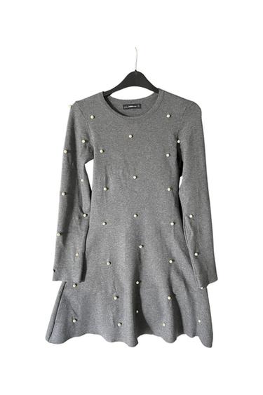 ROBE ZARA GRISE PERLES