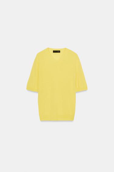JERSEY 100% LANA MANGA CORTA - Amarillo de Zara