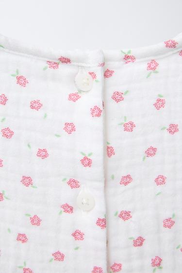 FLORAL TEXTURED BODYSUIT - Oyster-white by Zara