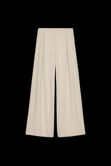 LINEN BLEND TROUSERS - Beige by Zara - Image 0