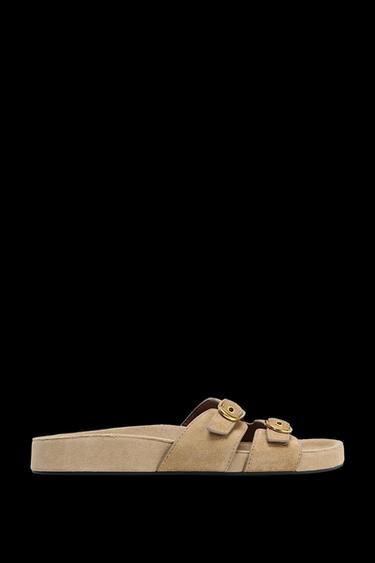 SANDALIA SERRAJE HEBILLAS - Beige de Zara