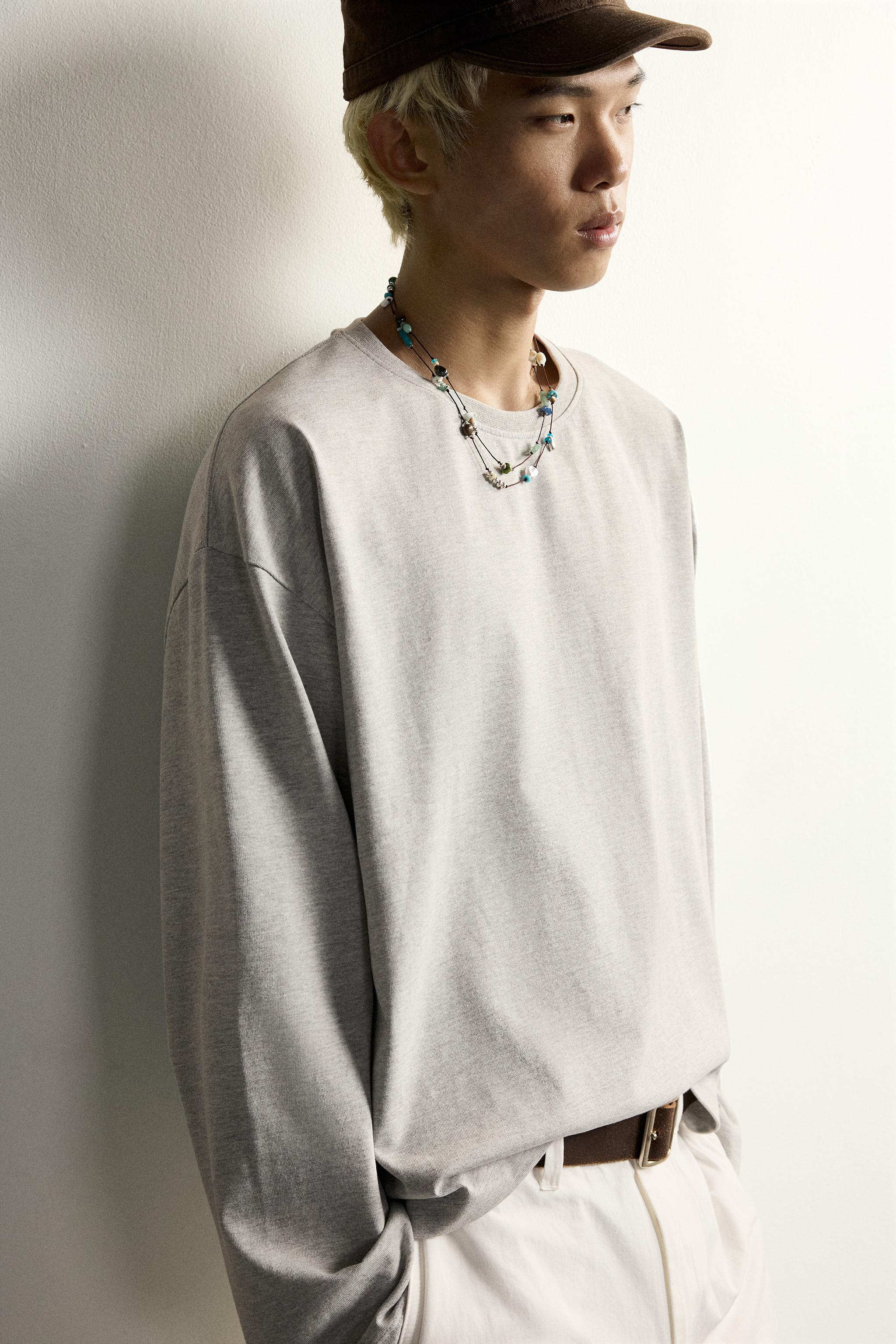 RELAXED FIT T-SHIRT — Gray marl