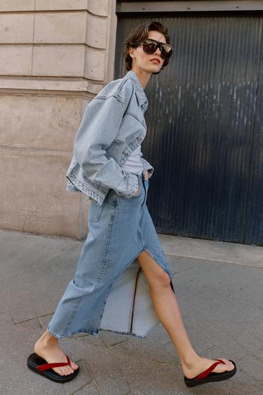 BLOUSON EN DENIM Z1975 - Bleu clair de Zara - Image 4