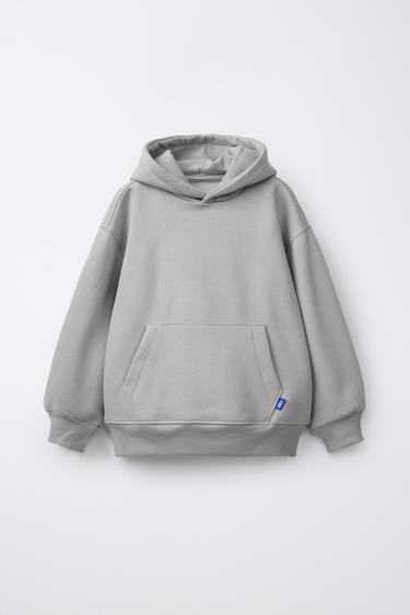 PLAIN HOODIE - Pearl grey by Zara