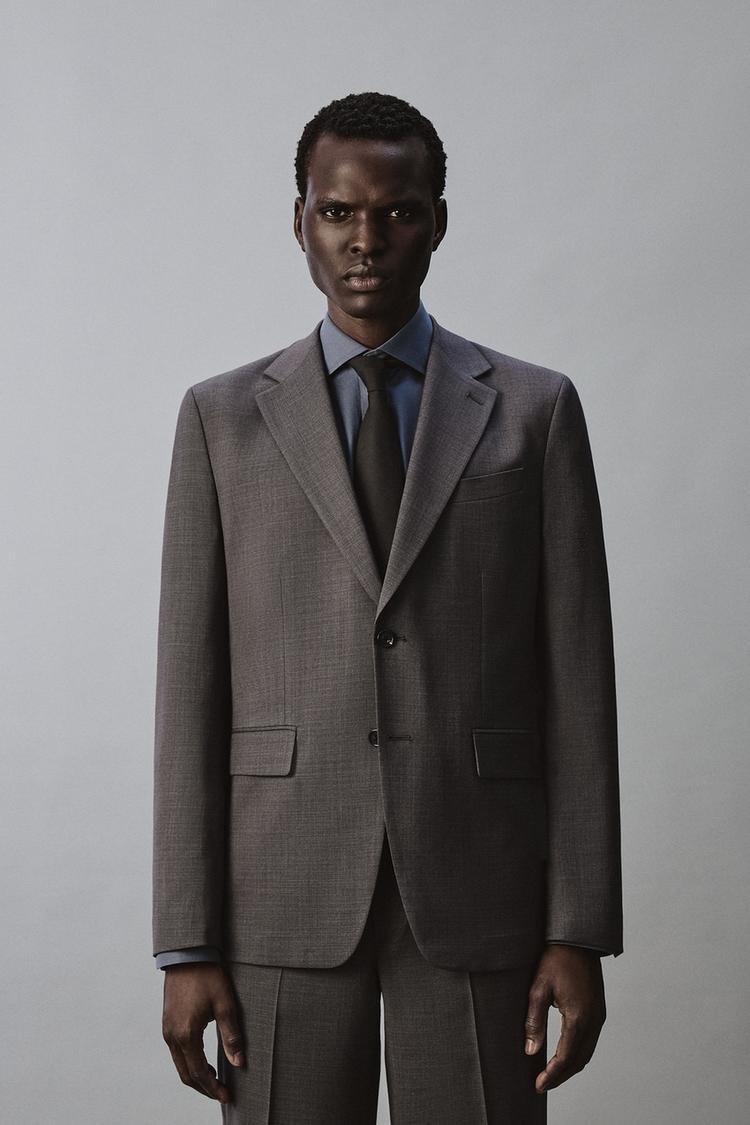 ZARA TEXTURED SUIT BLAZER