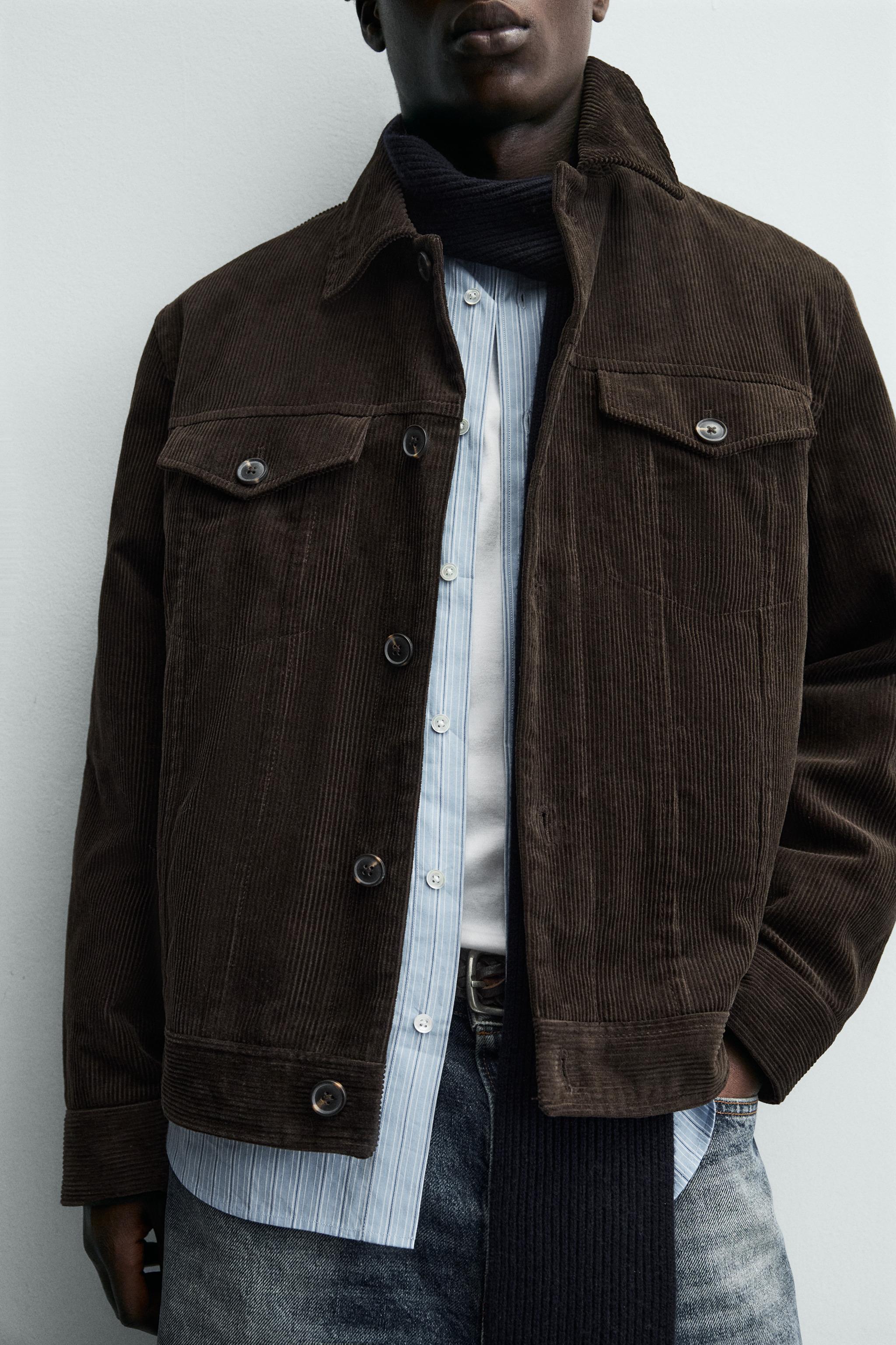 レギュラーフィット コーデュロイジャケット - ブラウン | ZARA Japan