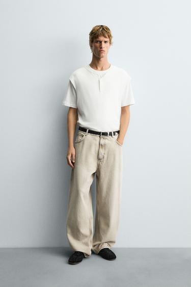 BAGGY FIT JEANS - Beige by Zara