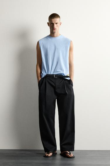 SOL GRAFISK TANKTOP - himmelblå fra Zara - Billede 0