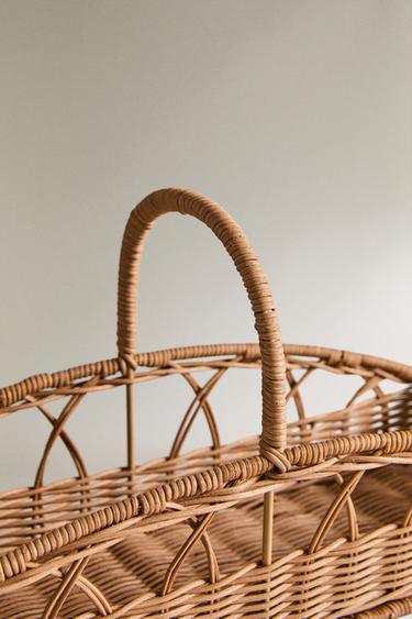 RATTAN HAMPER WITH HANDLE - Light beige by Zara - Image 2