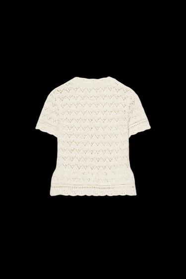 CHAQUETA PUNTO POINTELLE MANGA CORTA - Crudo de Zara