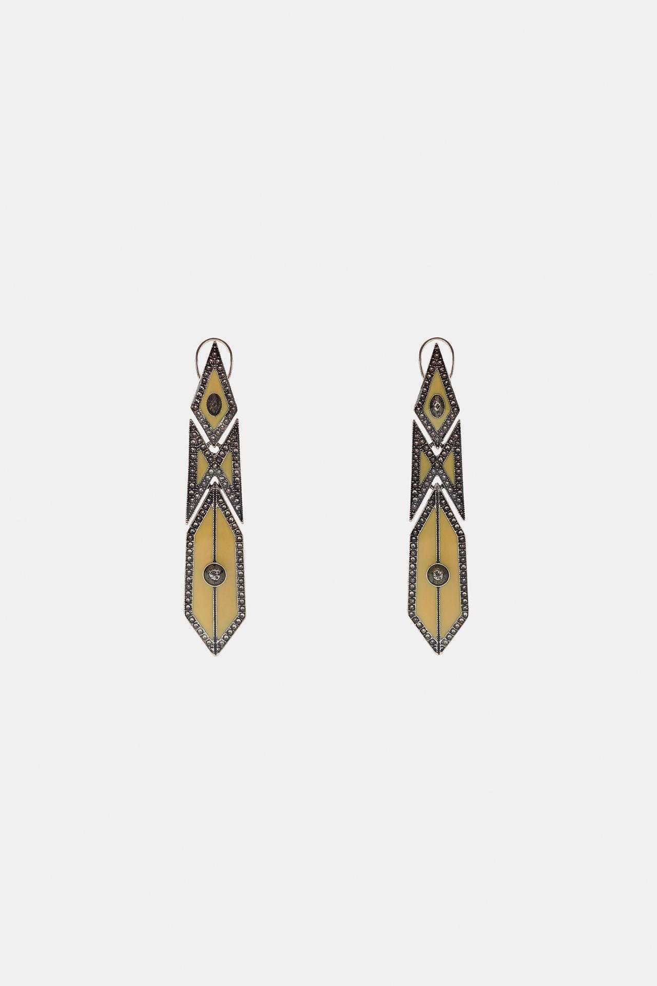 GEOMETRIC SPARKLY EARRINGS — Vanilla