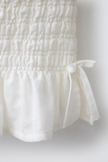 ELASTICATED BOW TOP - White by Zara - Image 3