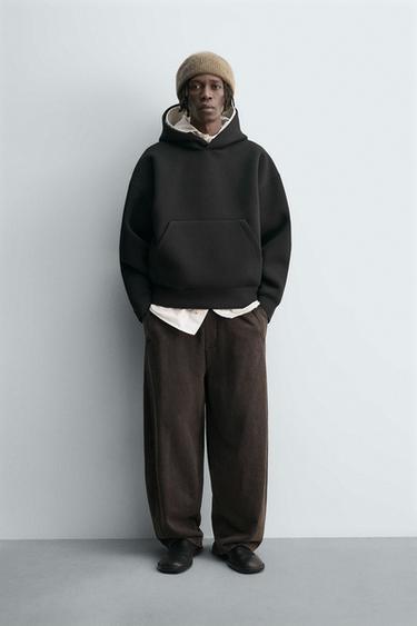 NEOPRENE-EFFECT SWEATSHIRT WITH EMBOSSED TEXT - Black by Zara - Image 0