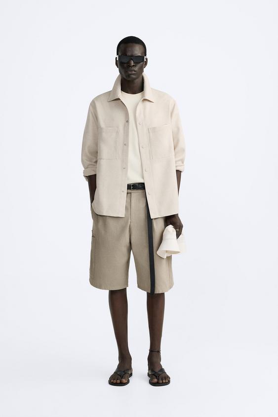 OVERSHIRT WITH POCKETS - Beige | ZARA India