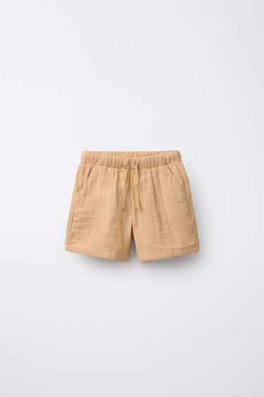 TEXTURED BERMUDA SHORTS - Mustard by Zara