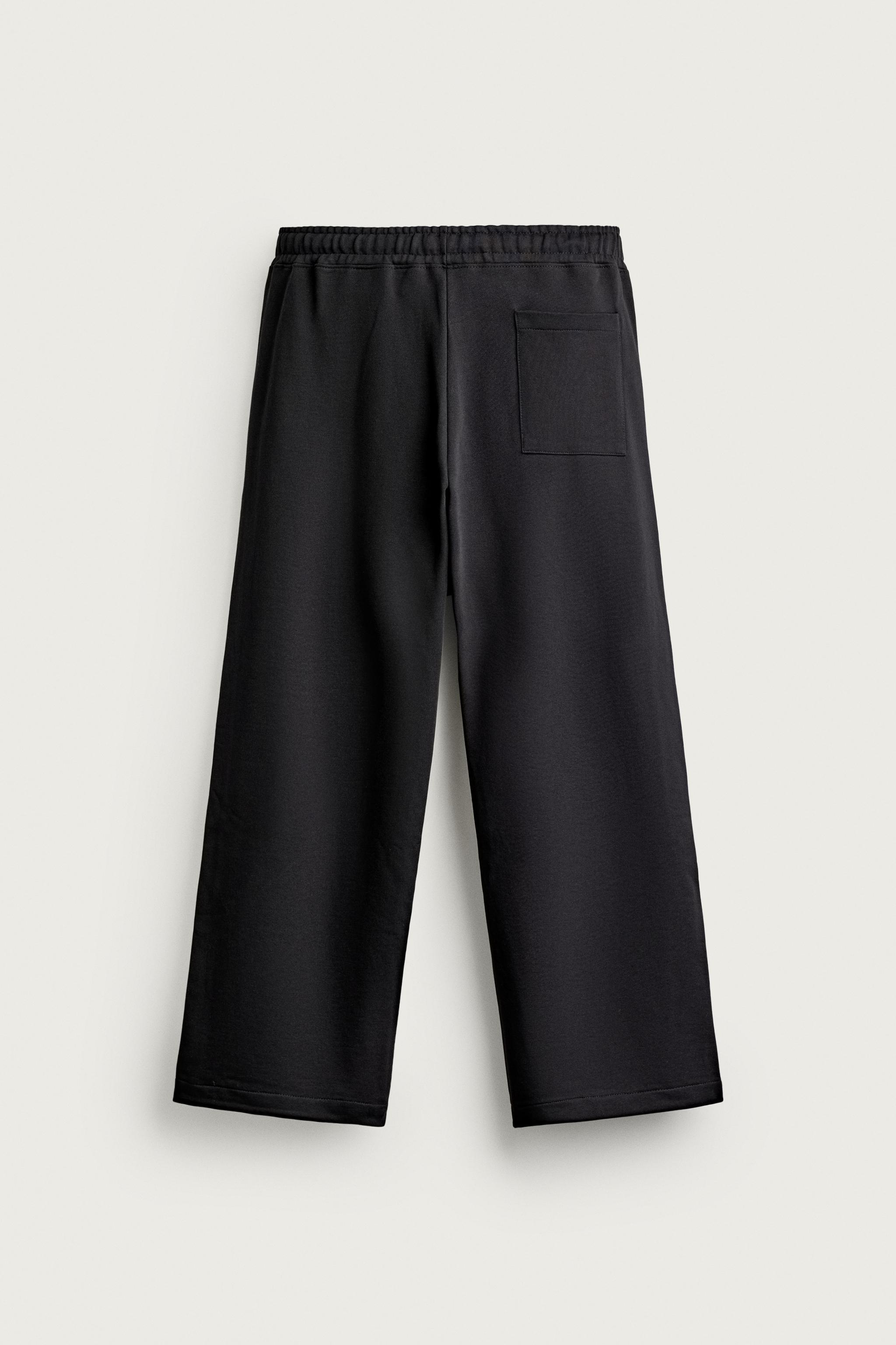 BASIC STRAIGHT-FIT SWEATPANTS — Black