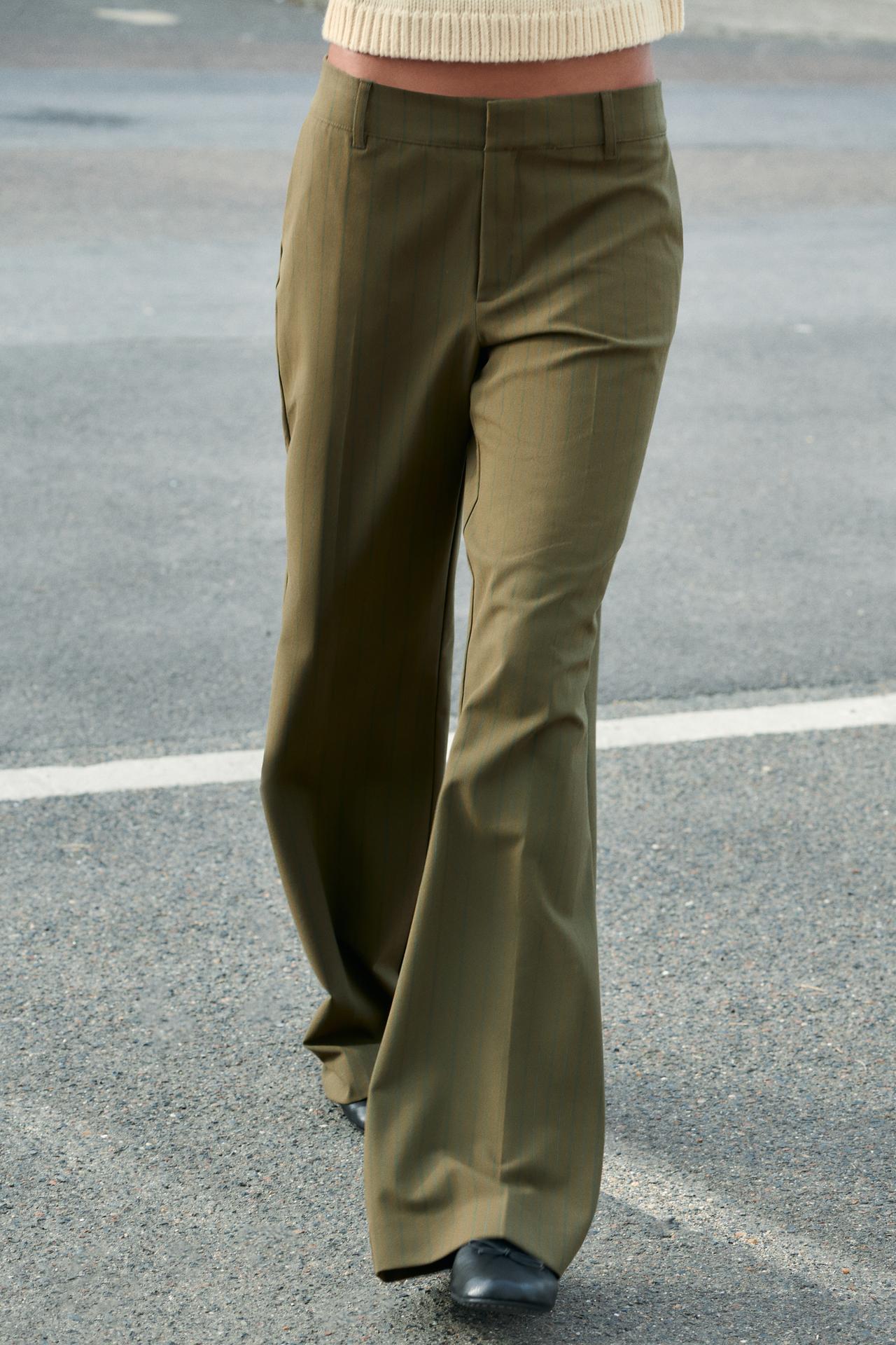 LOW-RISE STRAIGHT LEG PANTS — Mid khaki