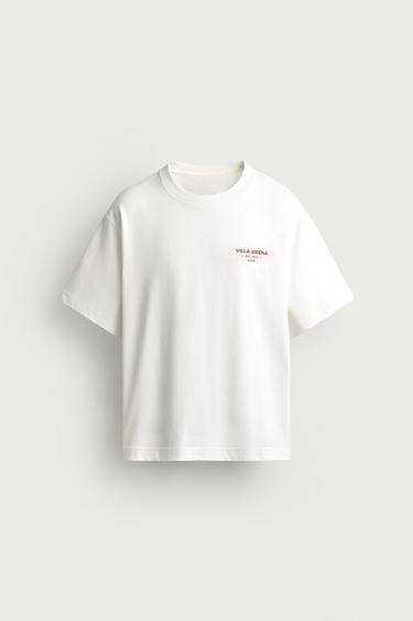 CAMISETA RELAXED FIT ESTAMPADOS CONTRASTE - Crudo de Zara