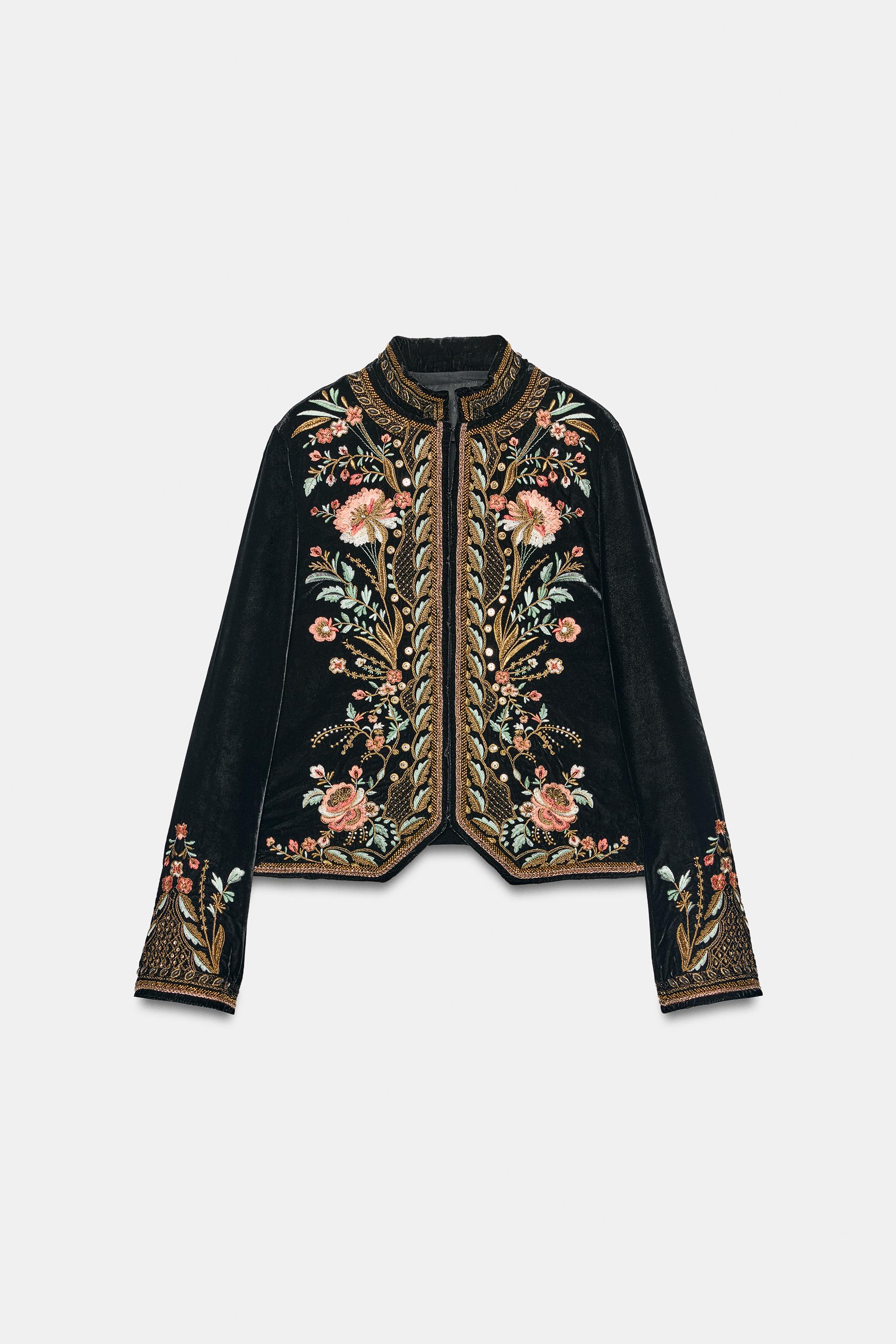 ZW COLLECTION EMBROIDERED VELVET JACKET