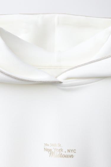 SLOGAN HOODIE WITH MODAL - Ecru by Zara - Image 2