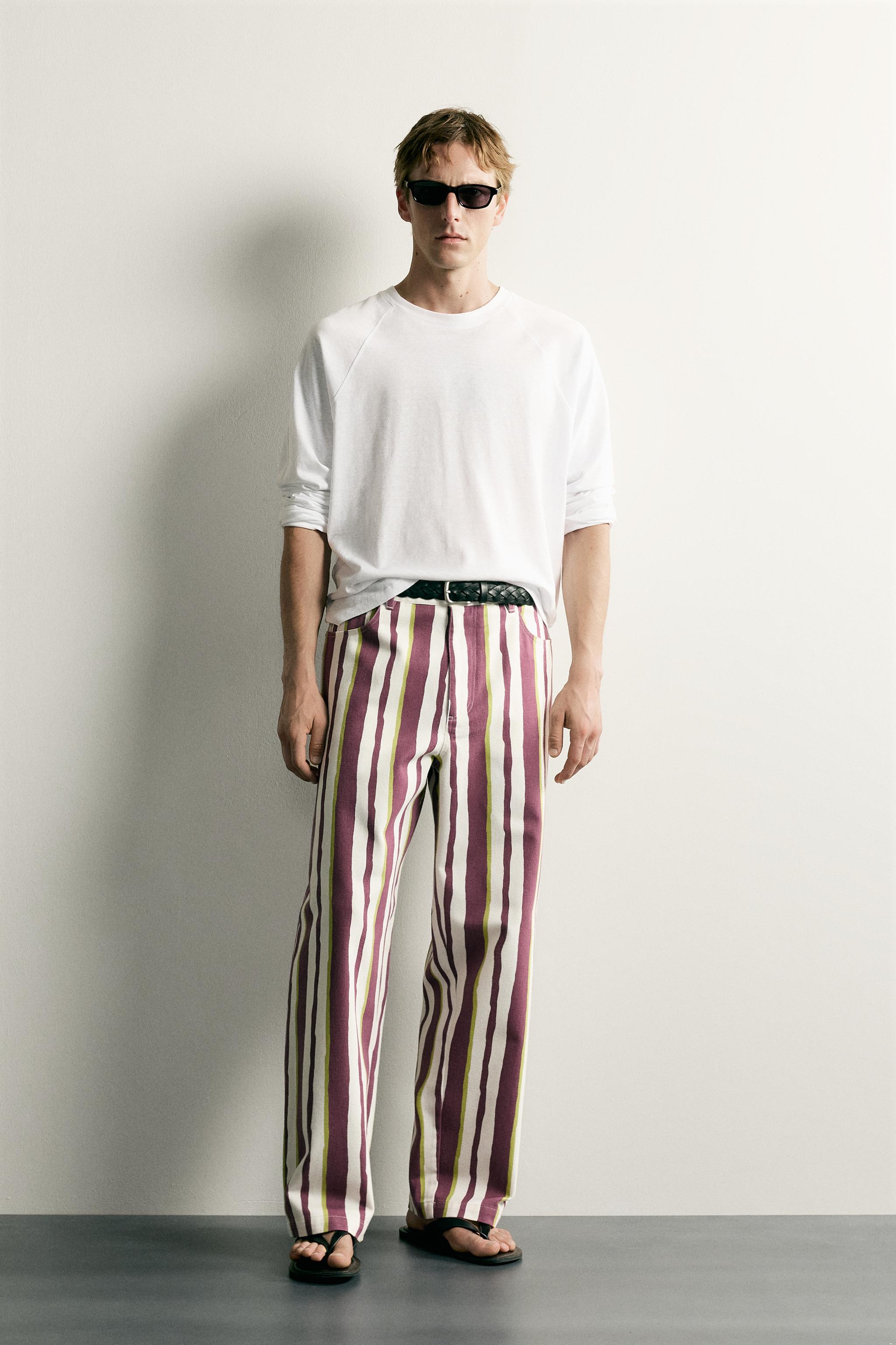 Zara ÇİZGİLİ STRAIGHT FIT PANTOLON