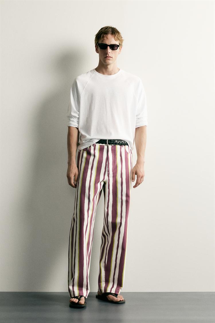 Pantalon straight fit rayas