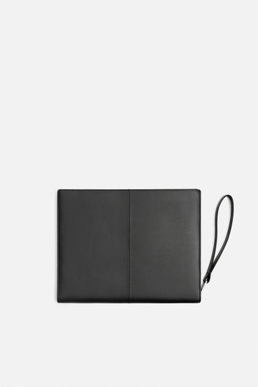 Zara NAPPA LEATHER CLUTCH - Black