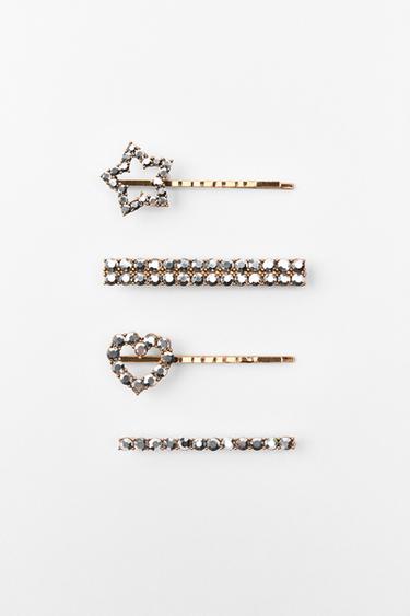LOT DE 4 BARRETTES BRILLANTES - Doré de Zara - Image 4