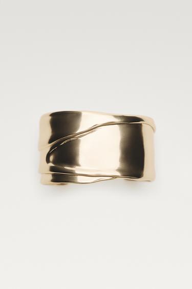 Draped wide bracelet — Golden 1