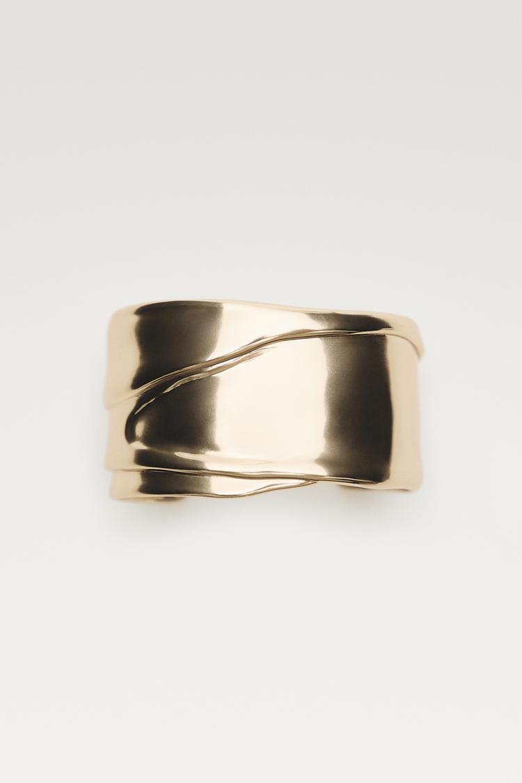 Draped wide bracelet — Golden