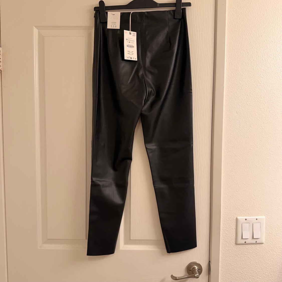 FAUX LEATHER HIGH-WAISTED LEGGINGS - Image 2