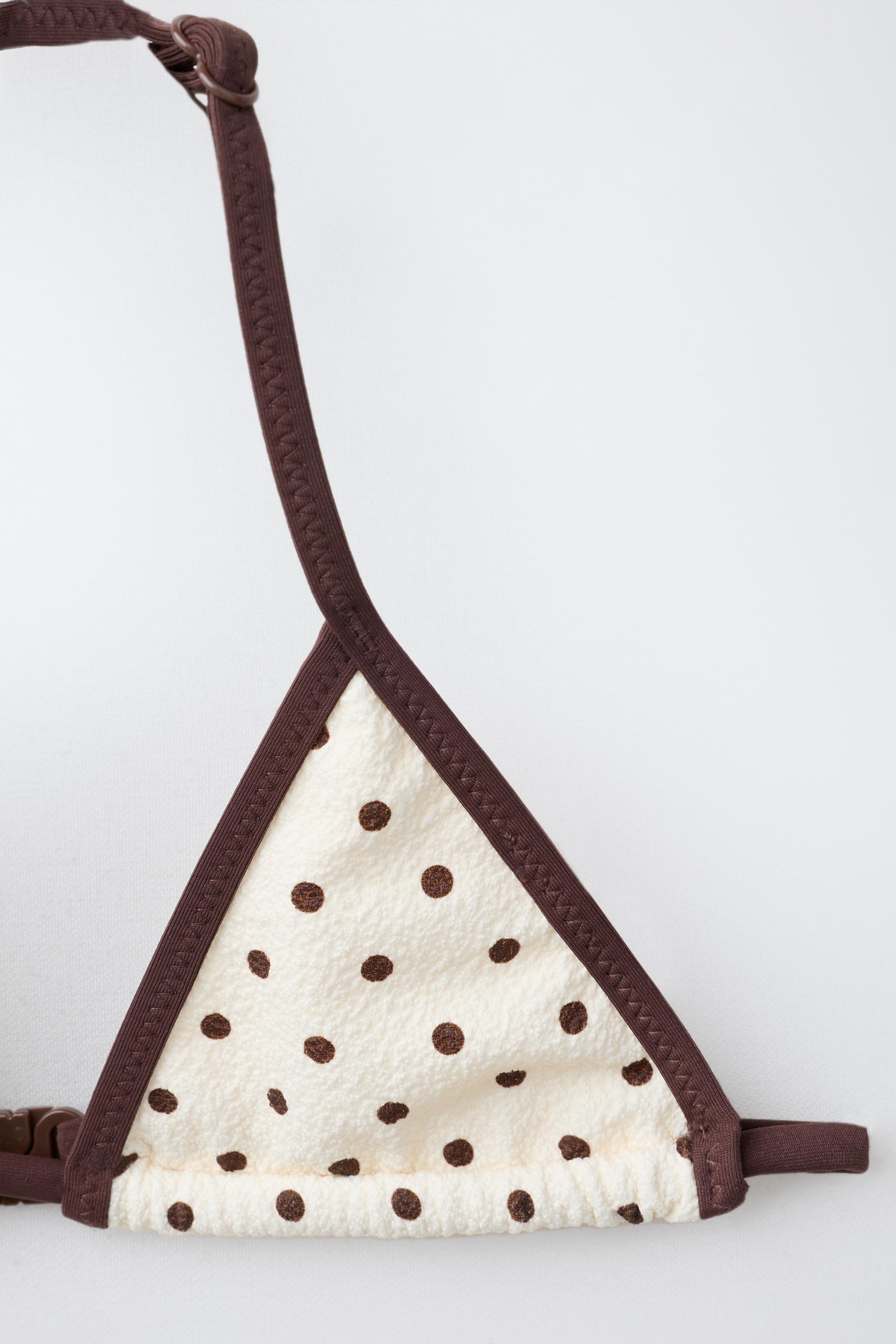 6-14 YEARS/ TRIANGLE POLKA DOT TEXTURED BIKINI