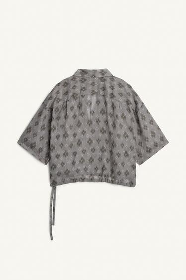 CHEMISE POLO AMPlE 100 % RAMIE - Imprimée de Zara - Image 4