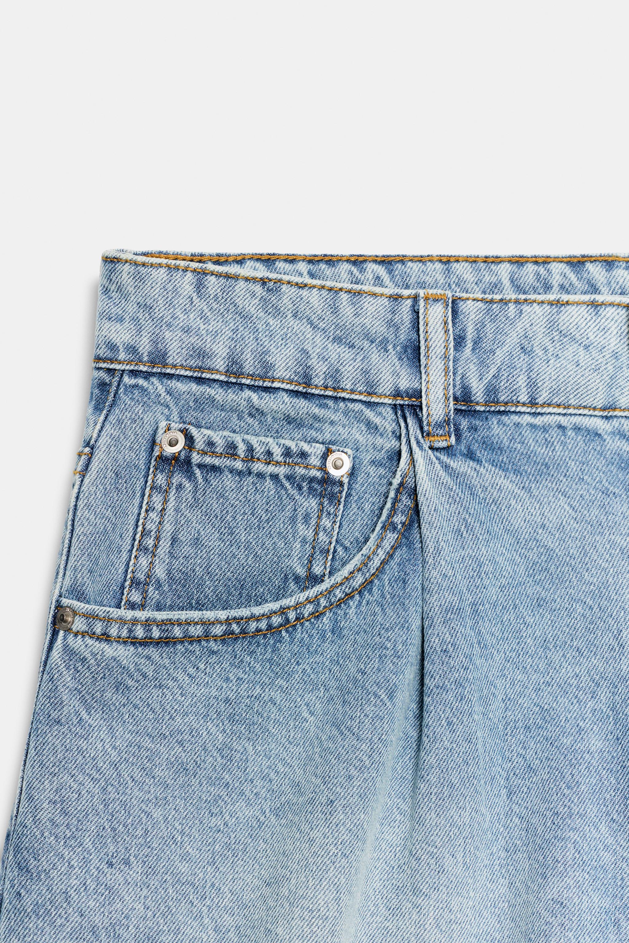 Zara ZW COLLECTION YÜKSEK BEL DENIM ŞORT görsel 8