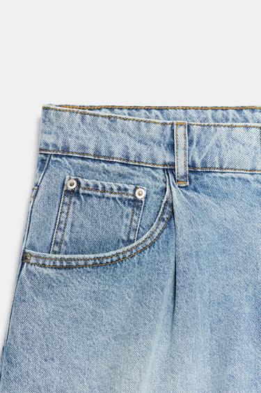 SHORT EN DENIM TAILLE HAUTE ZW COLLECTION - Bleu clair de Zara - Image 7