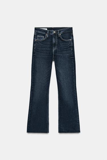 TRF CROPPED FLARE HIGH-WAIST JEANS - Blue by Zara