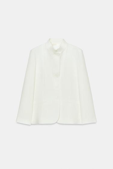 ZW COLLECTION 100% LINEN BLAZER - White by Zara - Image 6