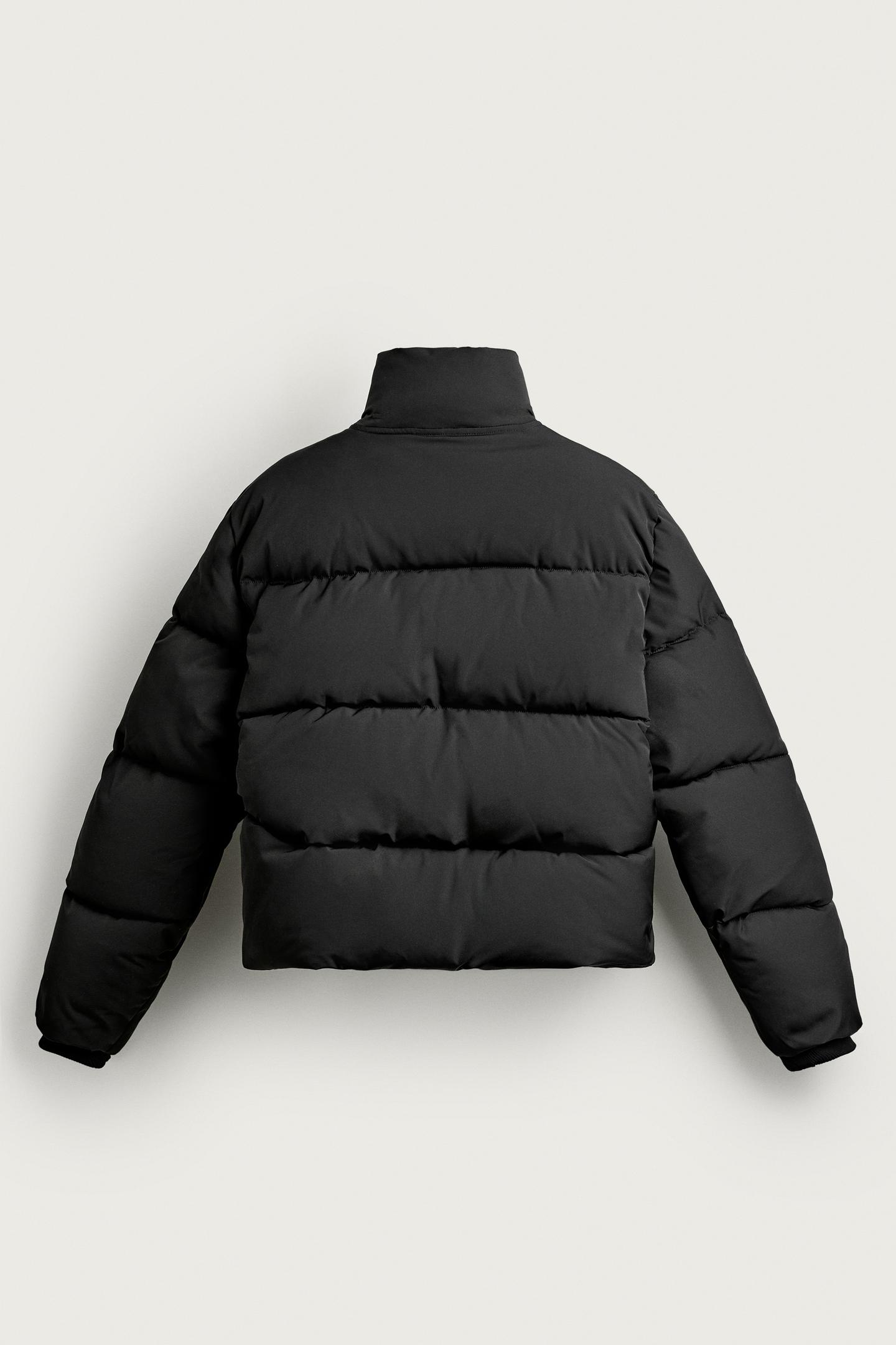 Куртка Zara Water-Repellent Puffer, цвет: Чёрный — фото 10
