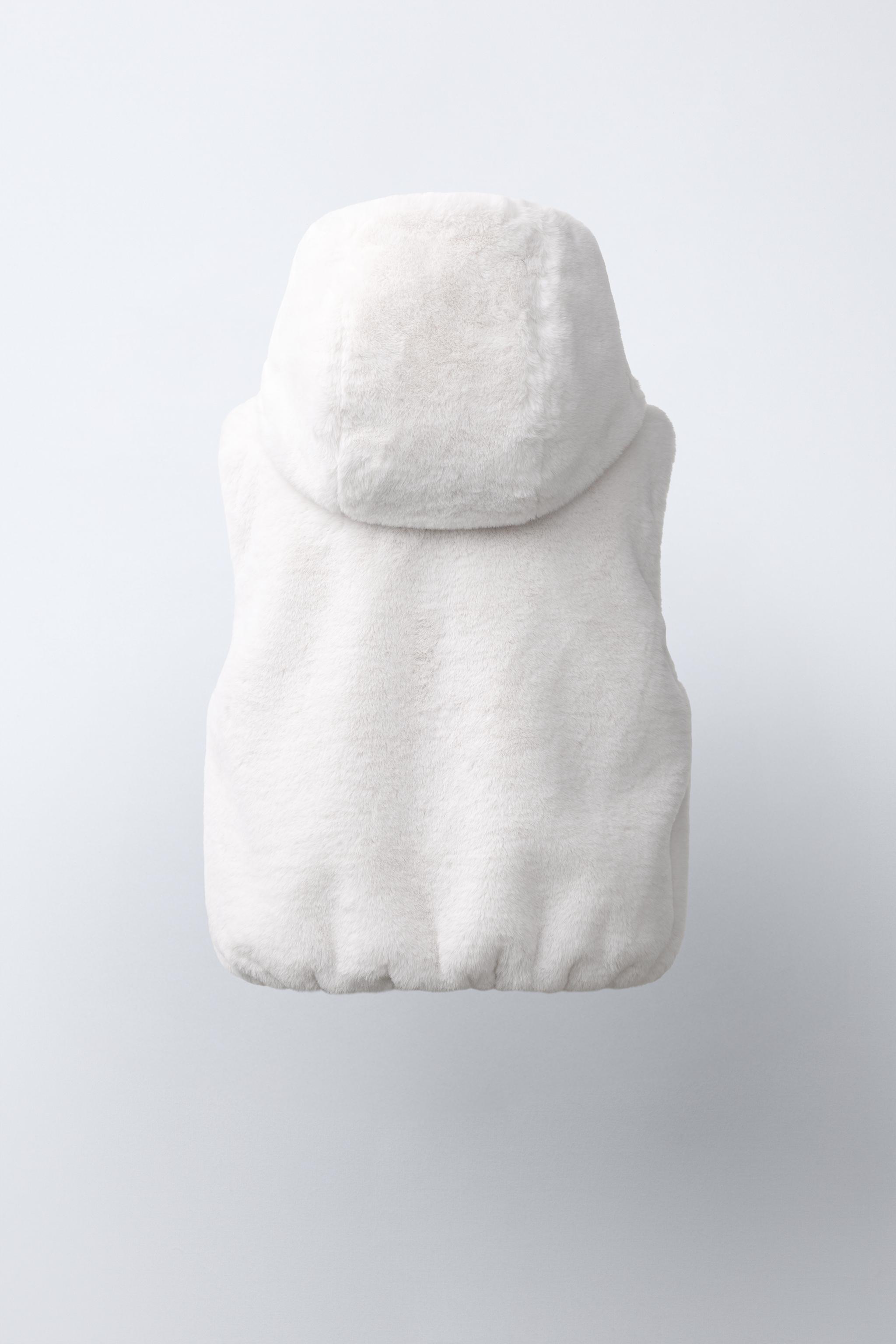 FAUX-FUR HOODIE VEST