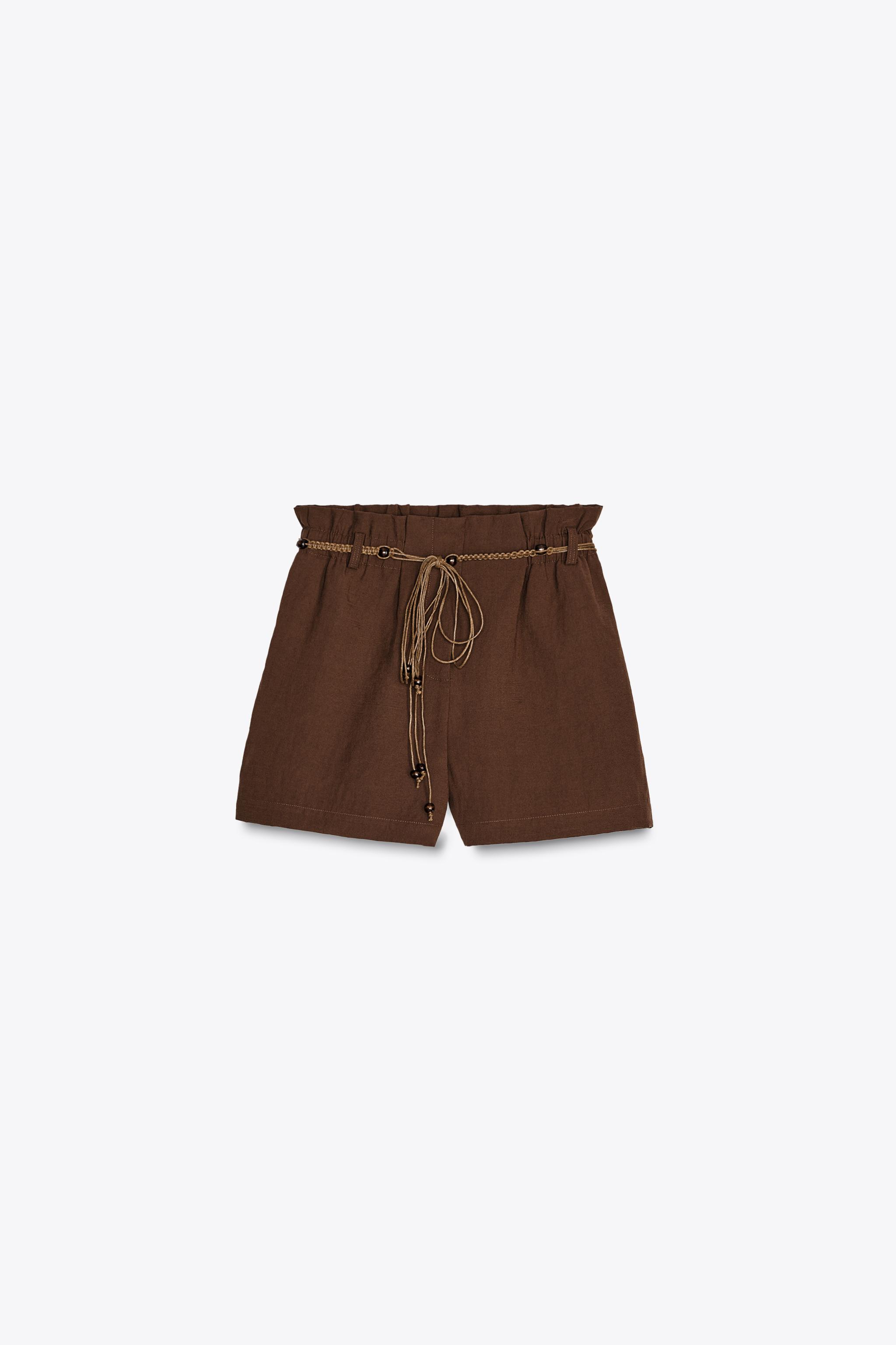 BEADED BELT SHORTS - Brown | ZARA United States