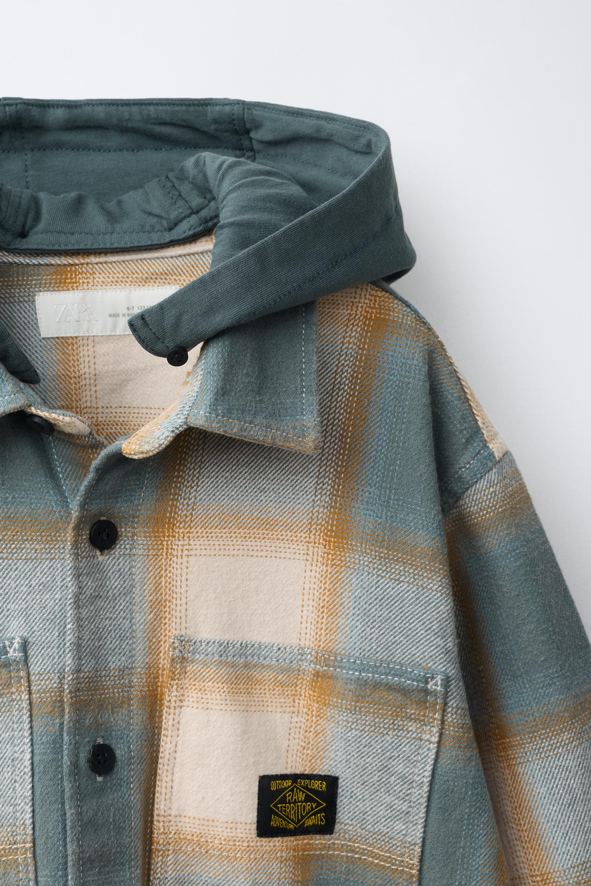 PLAID OVERSHIRT WITH DETACHABLE HOODIE