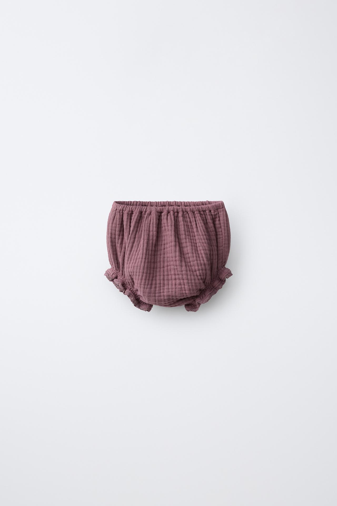 TEXTURED LACE BRIEFS — Mauve