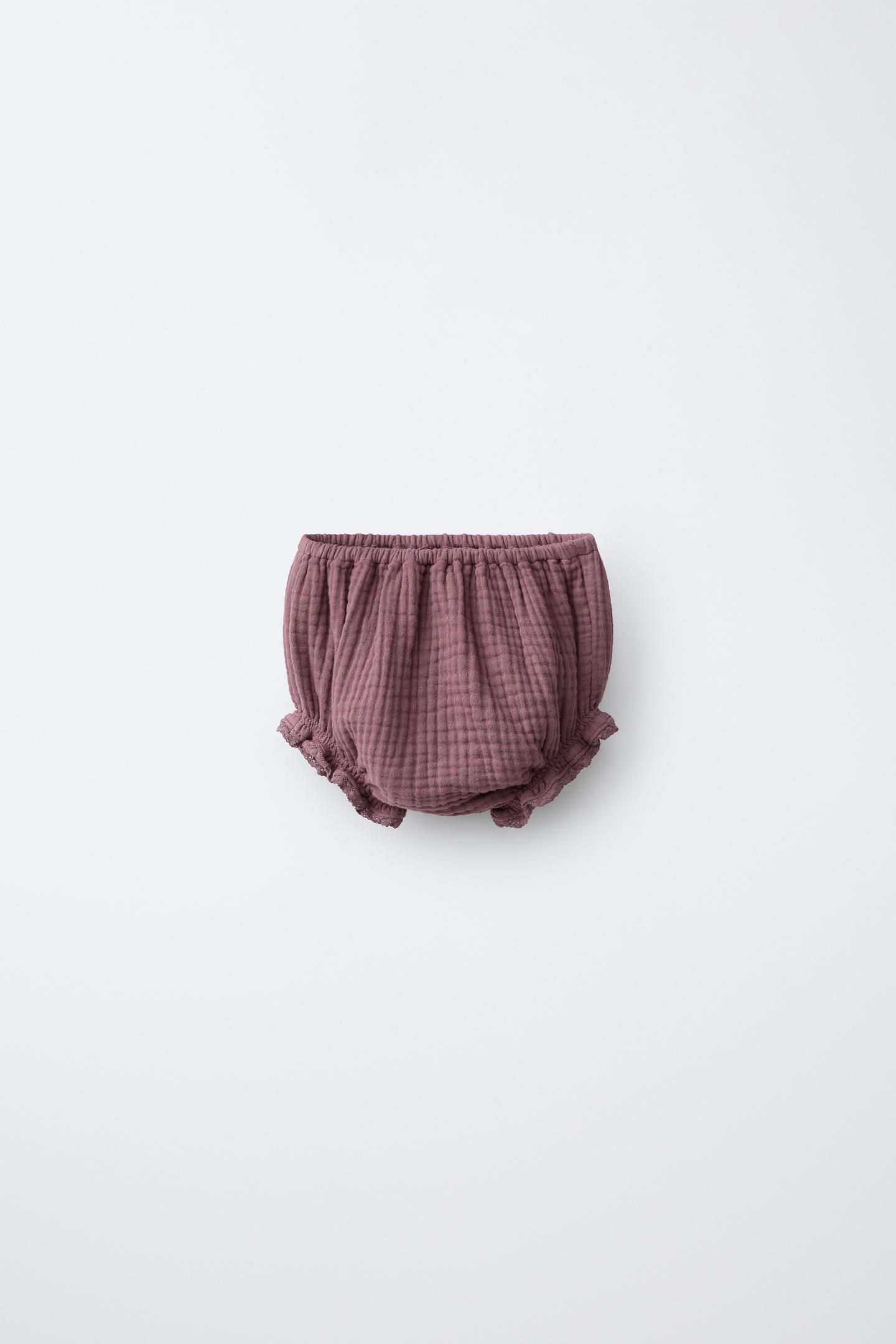Трусы-брифы для детей, кружево — Zara, цвет: Розовато-лиловый — фото 2