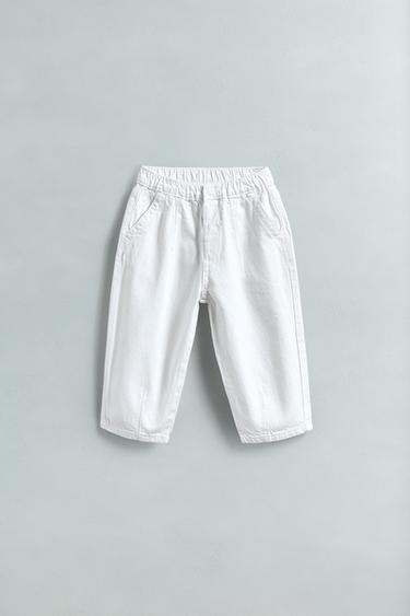PANTALÓN SARGA BALLOON - Blanco de Zara - Imagen 0