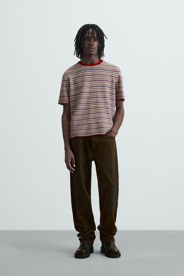 CAMISETA DE TRICÔ COM LISTRAS - Multicolor da Zara - Imagem 0