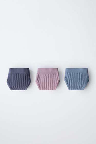 8-14 YEARS/ THREE-PACK OF SEAMLESS WAFFLE-KNIT BRIEFS - Blue by Zara - Image 4