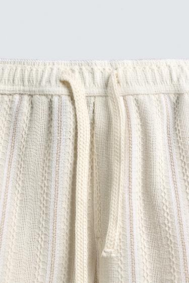 TEXTURED REGULAR FIT BERMUDA SHORTS - Ecru by Zara - Image 8